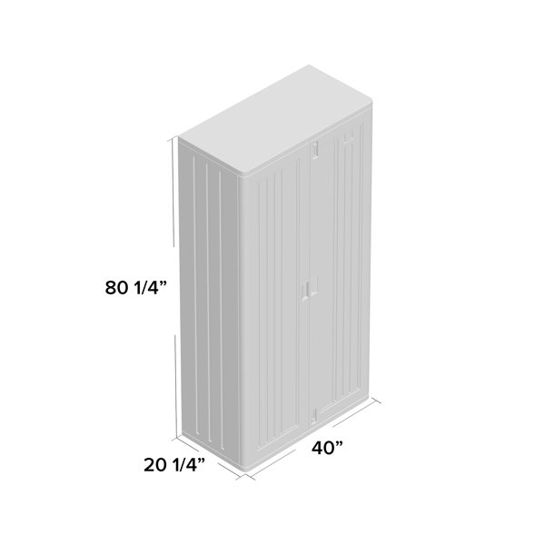Suncast 80" H x 40" W x 20" D Platinum Metallic Mega Tall Storage